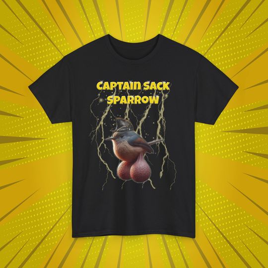 Discover Funny Captain Sack Sparrow T-Shirt: Lightweight Cotton Tee