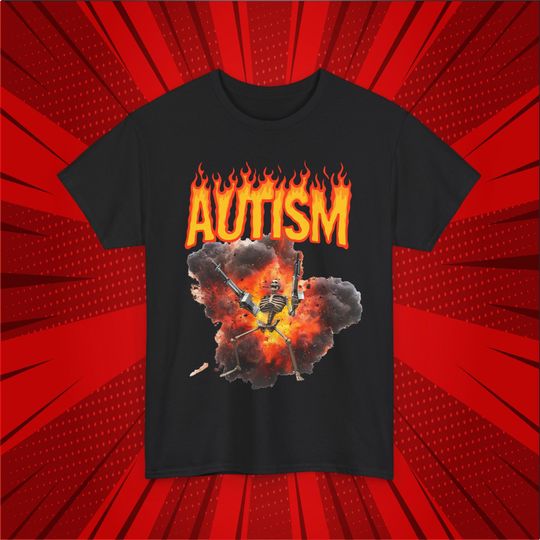 Discover Funny Autism Awareness Skeleton T-Shirt: Humorous Graphic Tee