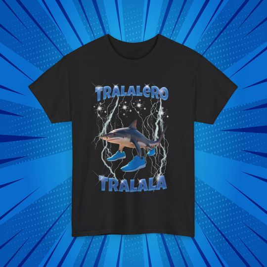 Discover Tralalero Tralala Funny Shark T-Shirt: Humorous Gift Tee