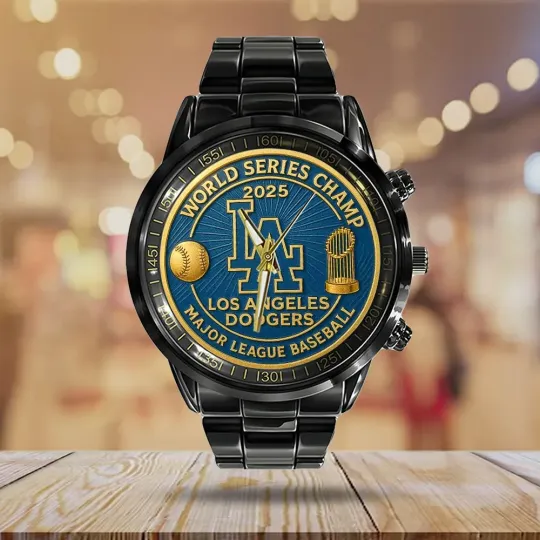 Discover Dodgers World Series 2025 Black Stainless Steel Watch