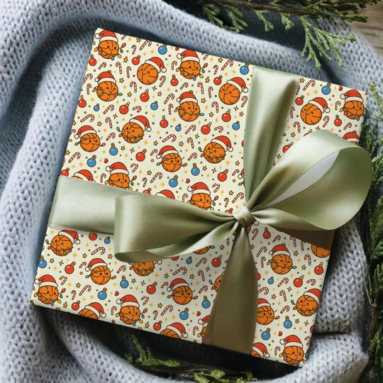 Discover Basketball Christmas Wrapping Paper, Funny Sports Gift Wrap, Holiday Gift Wrap for Basketball Fans, Secret Santa & White Elephant
