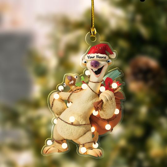 Discover Personalized Sid Ice Age Christmas Ornament, Disney Xmas Ornament Hanging, Customized 2025 Tree Decor Gift
