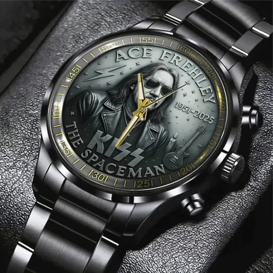 Discover KISS x Ace Frehley Black Stainless Steel Watch
