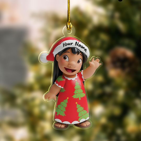 Discover Personalized Lilo Christmas Ornament, Disney Xmas Ornament Hanging, Customized 2025 Tree Decor Gift