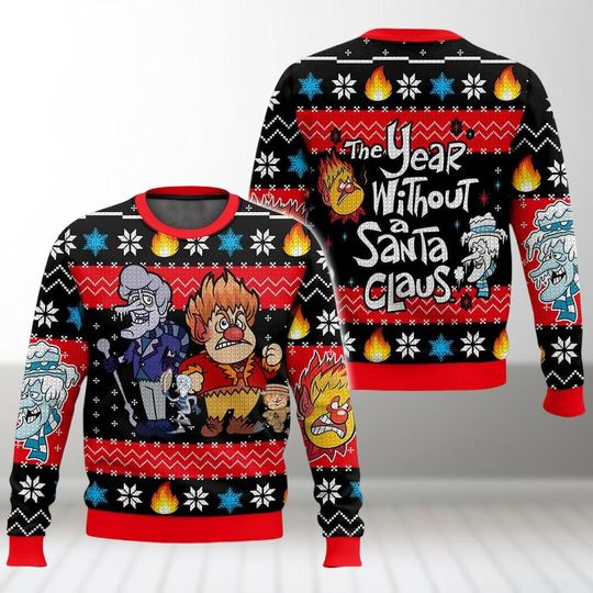 Heat Miser And Snow Miser Christmas Ugly Sweater, The Year Without Santa Claus Sweater, Funny Miser Brothers Sweater, Xmas Holiday Gift