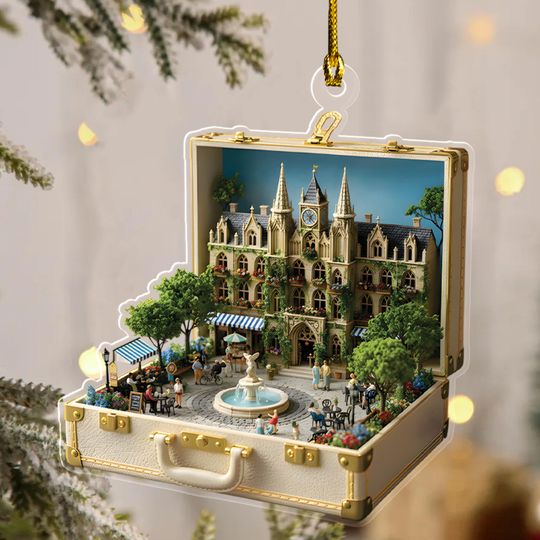 Discover Munich Marienplatz Ornament, Germany Travel Souvenir, Personalized Christmas Gift, European Cityscape Holiday Decor, Suitcase Keepsake Art