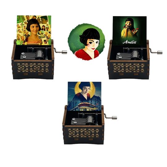 Discover La Valse D'Amelie Wood Music Box, Hand Crank Musical Instrument with Melody Amelie Gift for Birthday Anniversary Christmas