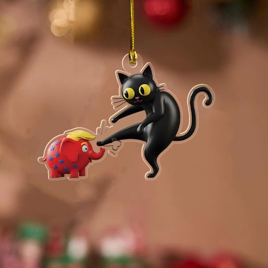 Discover Cat Anti Trump Ornament, Christmas Decoration