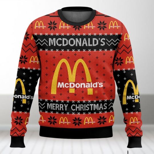Discover Mcdonalds Ugly Christmas Sweater, Fast Food Christmas Sweater, Xmas Sweater, Burger Lover Gift, Sweaters For Women Men Kids