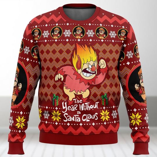 Discover The Year Without Santa Claus Heat Miser Ugly Christmas Sweater, Miser Brothers Heating Sweater, Winter Holiday Sweater, Xmas Sweater
