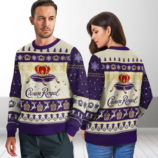 Discover Crown Royal Christmas Knit Sweater, Xmas Whiskey Drinking Holiday Sweater Men Women, Whiskey Drink Shirt, Xmas Gifts