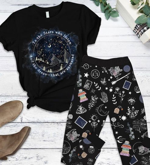 Velaris Acotar Pajamas Set, Velaris City Of Starligh T-Shirt And Pants, Velaris Acotar Tee, The Night Court Family Pajamas, Acotar Gift