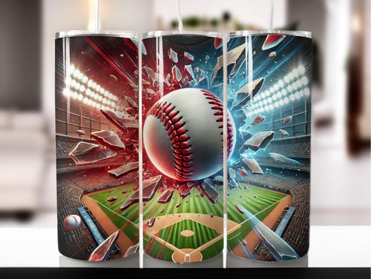 Discover Baseball Tumbler Sublimation Design: 20oz 30oz Skinny Tumbler Wrap