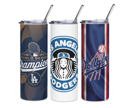 Los Angeles LA Dodgers Personalized Custom Name 20oz Tumbler, Sport Tumbler