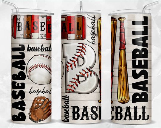 Discover Baseball 20oz skinny tumbler sublimation design  , Baseball tumbler wrap , Baseball 20 oz tumbler designs