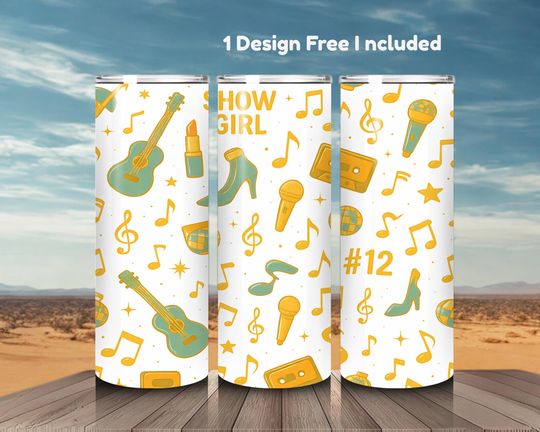 Discover Showgirl Tumbler Wrap 20oz Skinny Tumbler Sublimation Design