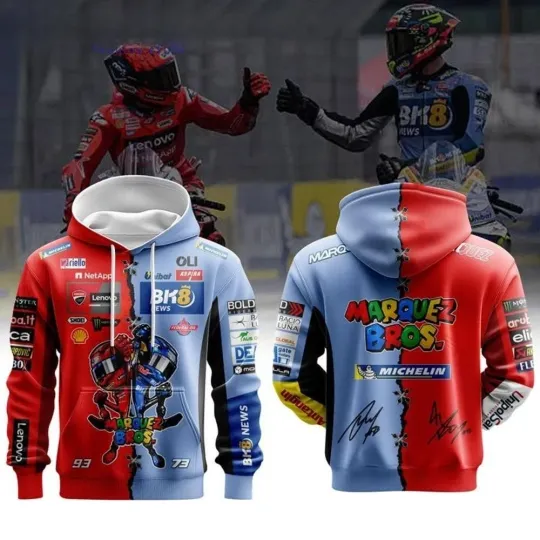 Discover Marquez Bros Ducati x Gresini BK8 for MotoGP Fans Hoodie, Gift For Fans, Christmas Gift