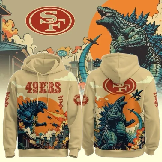 49ers Special god zilla Limited Hoodie, Gift For Fans, Christmas Gift