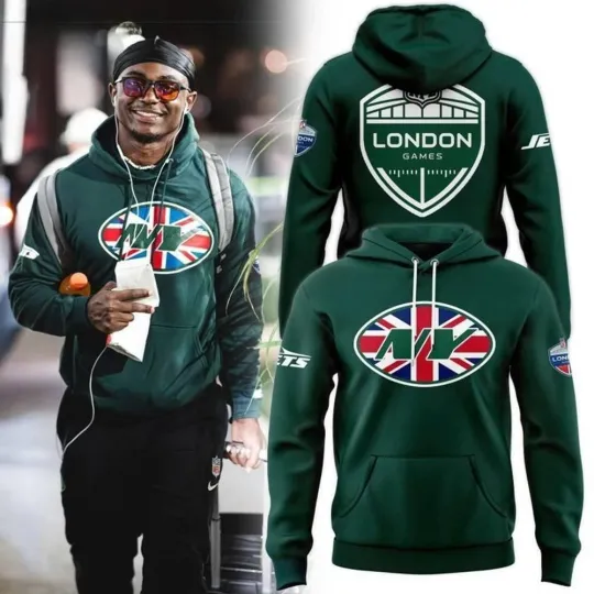 Discover Jets 2025 football London Game Pullover Hoodie, Gift For Fans, Christmas Gift
