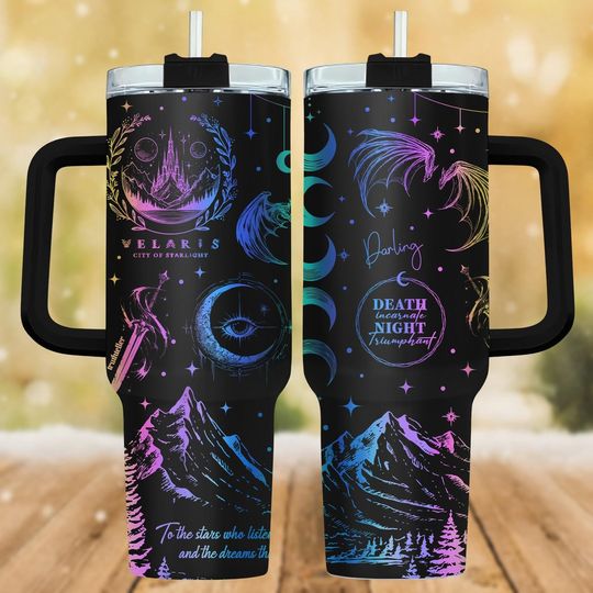 Velaris City Of Starlight Tumbler 40oz, Acotar Insulated Tumbler, Feyre Darling Tumbler, Night Court Tumbler, Bookish Cup, Reader Gift