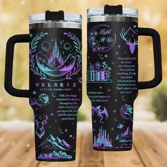 Velaris City Of Starlight Tumbler 40oz, Fantasy Bookish Tumbler Cup, Night Court Insulated Tumbler, Acotar Coffee Tumbler For Fan Reader