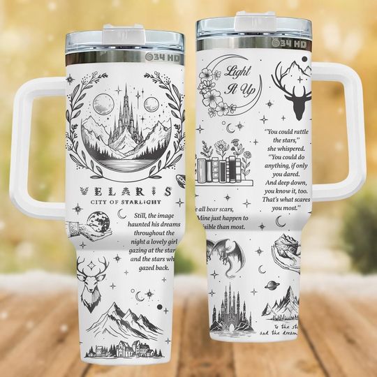 Court of Thorns And Roses Velaris Tumbler 40oz,Thorns and Roses Court of Dreams Tumbler, Acotar Coffee Tumbler, Night Court Tumbler Cup
