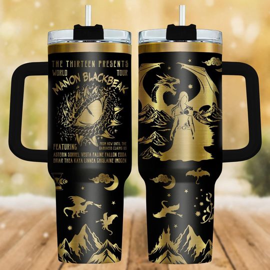 Manon Blackbeak We Are Thirteen Throne Of Glass Engraved Tumbler 40oz, Sarah J Maas Cup, SJM Merch, Manon Tumbler, Bookstagram, Booktok