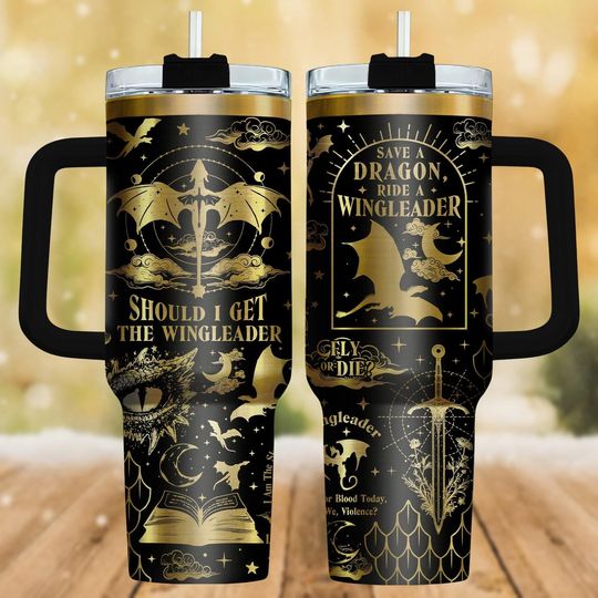 Fourth Wing Engraved Tumbler 40oz, Fly or Die, Basgiath War College Dragon Rider, Violet Sorrengail, Fantasy Book Lover Riders Quadrant