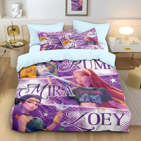 Kpop Demon Hunter Rumi Mira Zoey Bedding Set