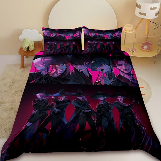 Discover Saja Boys Duvet Cover Set KPop D-Demon H-Hunters Bedding Set Quilt Cover Gift with 2 Pillowcase Bedroom Decor