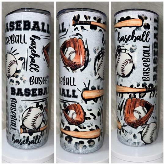 Discover Baseball Tumbler | 20oz. Skinny Tumbler | Sublimation Tumber | Tumbler | Sports Tumbler