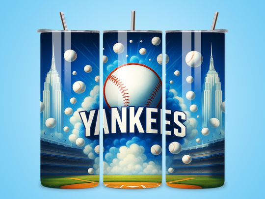 Discover Baseball team 20oz Skinny Tumbler Wrap  , Seamless Design, 20oz Sublimation Tumbler