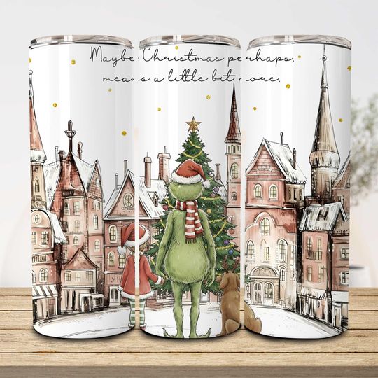 Discover Vintage Christmas Skinny Tumbler Wrap, Christmas Characters Movie Tumbler Wrap, Mean Guy Png, Christmas 2025 20oz Tumbler Png, Hand Drawn