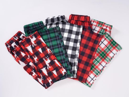 Discover Christmas Plaid Pajama Pants, Unisex Winter Pajama Bottoms