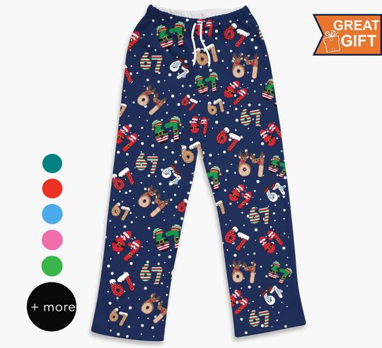 Discover Funny Six Seven Meme Christmas Pajamas, Trending 67 Pajamas, Santa Says Six Seven Gift, six seven 67 Meme Christmas Gift
