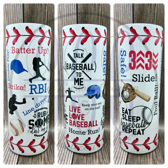 Discover Baseball tumbler / baseball fan / baseball collage / colorful / sports