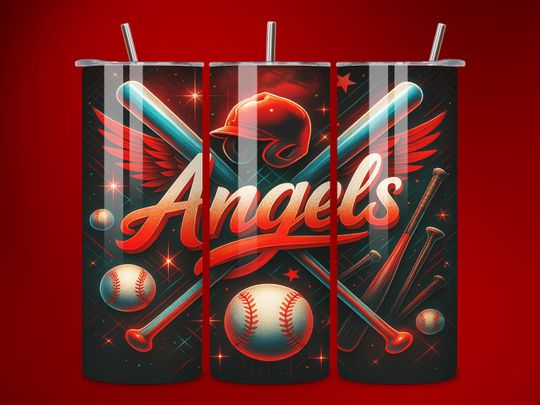 Discover Angels Baseball 20oz Tumbler Wrap, Seamless Design
