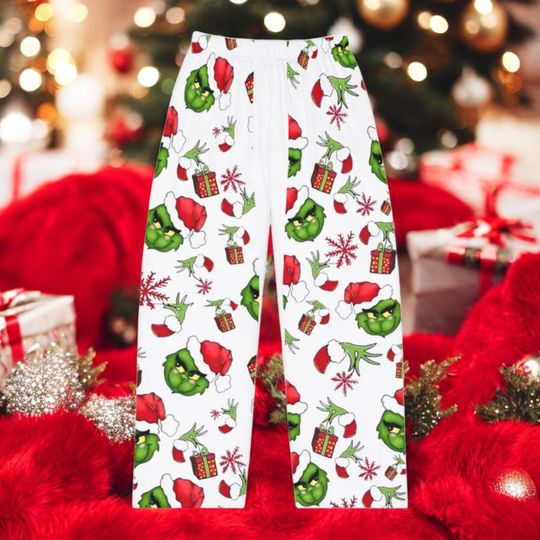 Red Nutcracker Christmas Pajama Pants for Women and Couples, Cozy Holiday Sleepwear