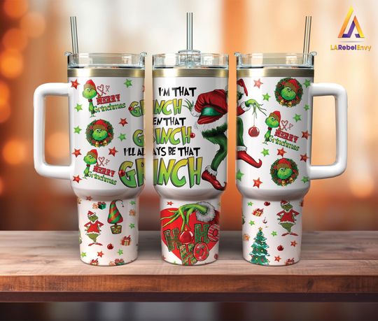 Discover Green Guy Christmas 40oz Tumbler Wrap, Christmas Character 40oz Tumbler