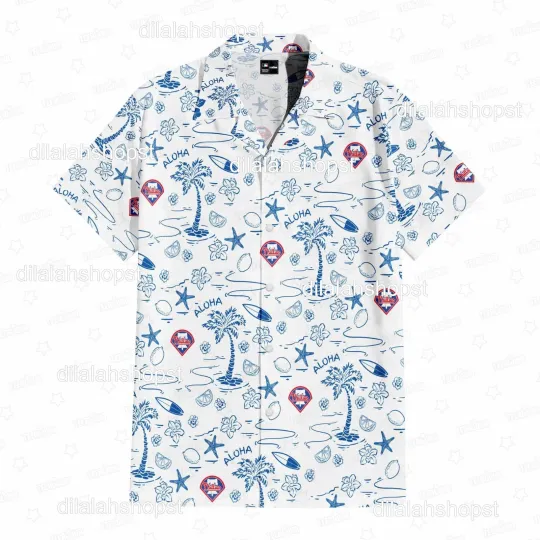 Discover Philadelphia Team Philliess Hawaiian Shirt , Button Down Full Size S-5XL