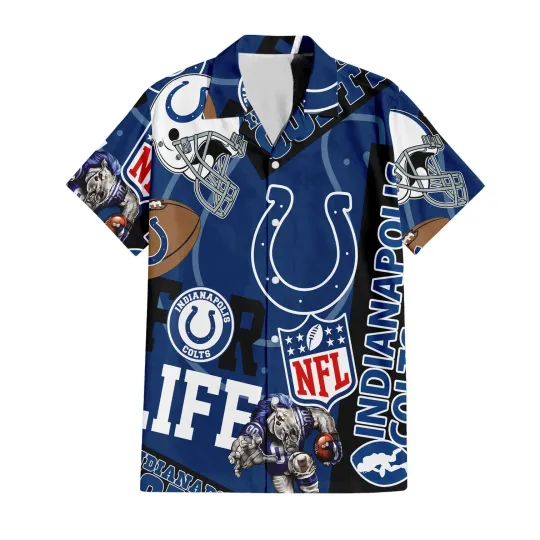 Discover Indianapolis Football Team Coltss Hawaiian Button Down Shirt Unisex Adults S-5XL
