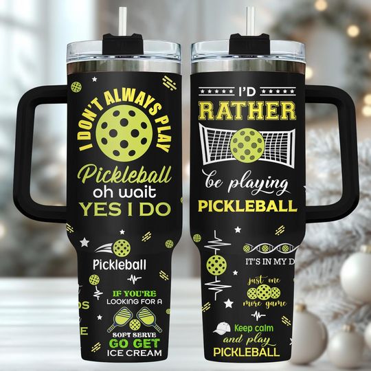 Discover Pickleball 40oz Tumbler, Pickle Tumbler With Handle