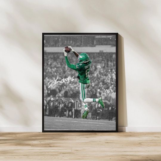Discover DeVonta Smith  Art Print | Philadelphia Eagles Wide Receiver Poster | football Football Wall Decor | Sports Fan Gift
