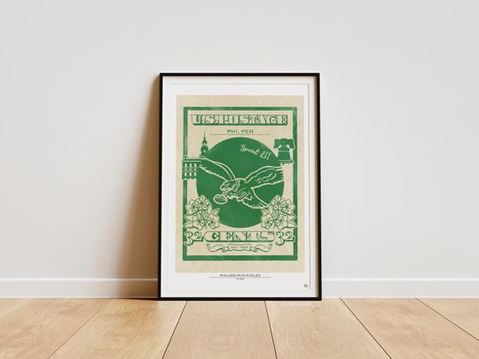 Retro football Postal Print - Philadelphia Eagles