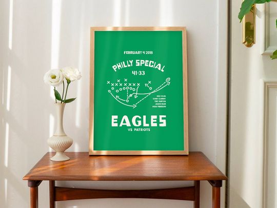 Discover Philadelphia Philly Special Poster, Eagles Football Illustration, Sports Decor, Unframed