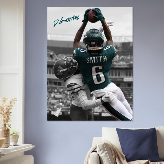 Discover DeVonta Smith Philadelphia Eagles Poster  football Wide Receiver Art Print  Football Wall Decor
