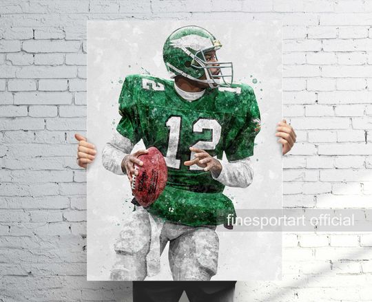 Randall Cunningham Philadelphia Poster, Canvas, Football print, Sports wall art, Man Cave, Gift, Kids Room Decor