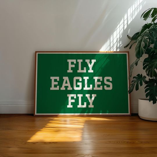 Discover Fly Eagles Fly Poster, Retro Kelly Green, Philadelphia Football