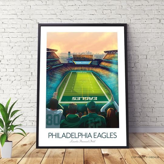 Discover Philadelphia Eagles Art Print, Lincoln Financial Field - football Super Bowl Champions, American Football Poster