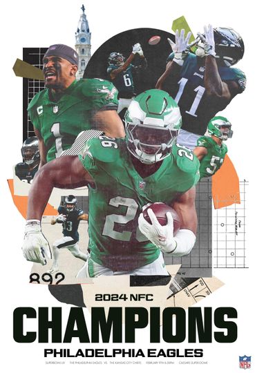 Discover Philadelphia Eagles 2024 NFC Champions poster